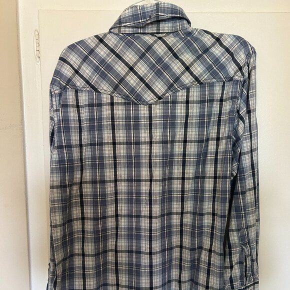 English Laundry Plaid and Embroidered Western Shirt - Picture 7 of 8